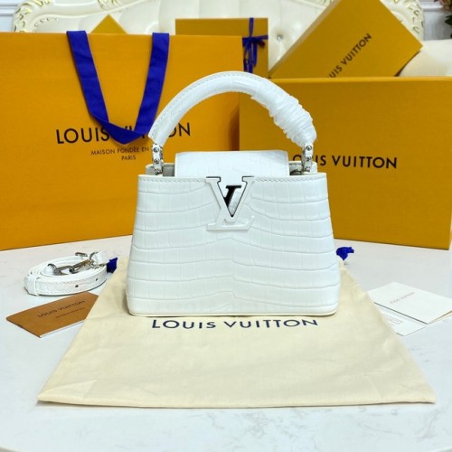 Louis Vuitton piel cocodrilo CAPUCINES MINI M81190 blanco