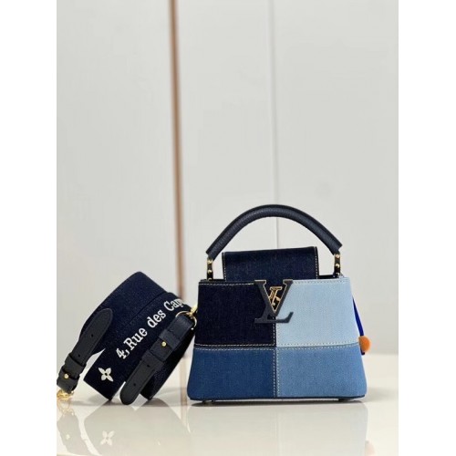 Louis Vuitton denim CAPUCINES MINI M59430 azul