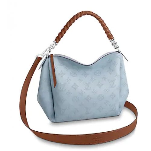 Louis Vuitton cuero Mahina original BABYLONE CHAIN BB M53153 BLEU HORIZON PUMPKIN
