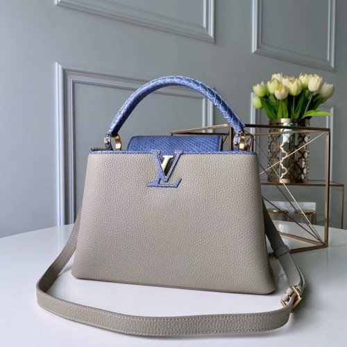 Louis vuitton CAPUCINES M42259 Azul Gris