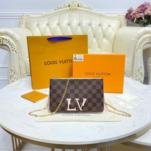 Louis vuitton Damier Ebene Canvas DOBLE CREMALLERA POCHETTE M80084