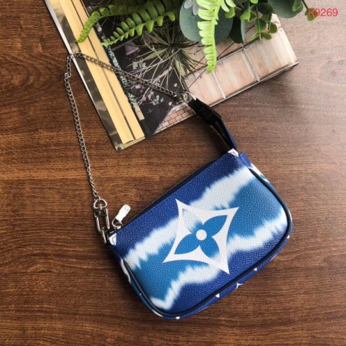 Louis vuitton ESCALE POCHETTE ACCESSOIRES Mini clutch bag M69269 azul