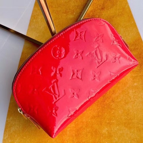 Louis vuitton Monogram Vernis Leather COSMETIC POUCH M90172 Sandía Rojo