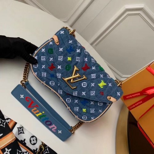 Louis vuitton Original NEW WAVE Bolso mediano M53692 Azul