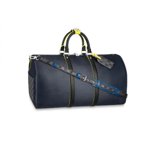 Louis vuitton original KEEPALL BANDOULIERE 50 M55149 azul