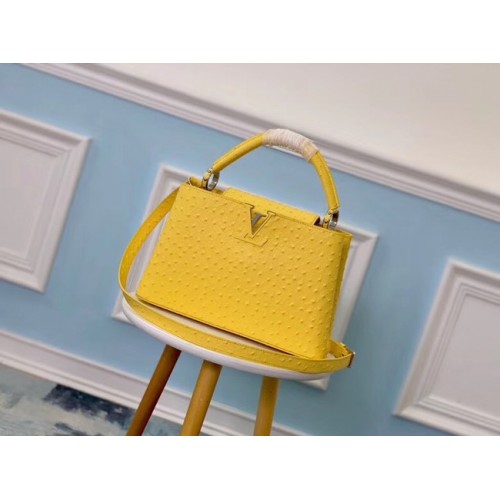 Louis vuitton original Avestruz estampado CAPUCINES PM M53665 amarillo