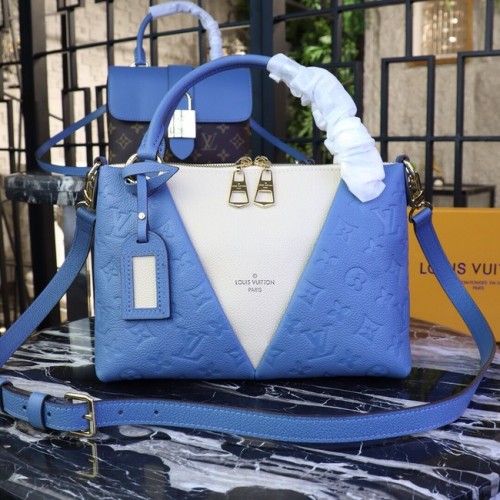 Louis vuitton original V TOTE BB M44397 azul y beige