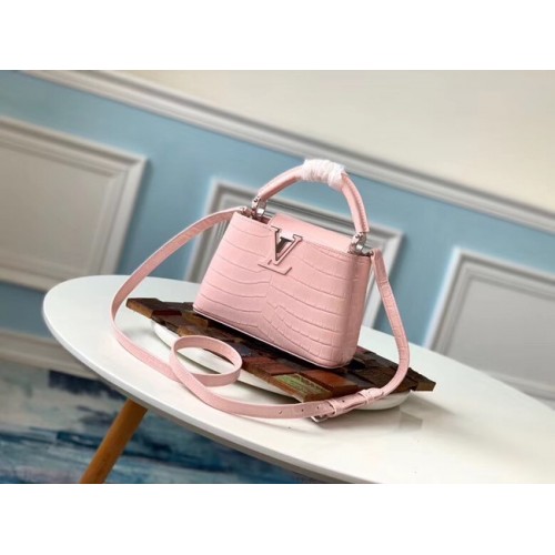 Cocodrilo original louis vuitton CAPUCINES Mini M93163 rosa