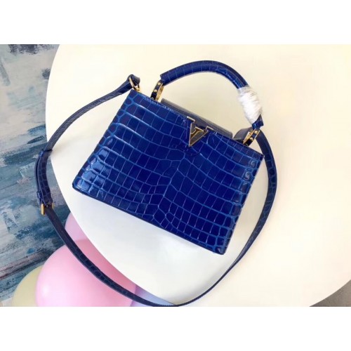 Cocodrilo original louis vuitton CAPUCINES PM M94587 azul