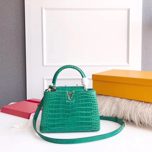 Cocodrilo original louis vuitton CAPUCINES PM M94587 verde