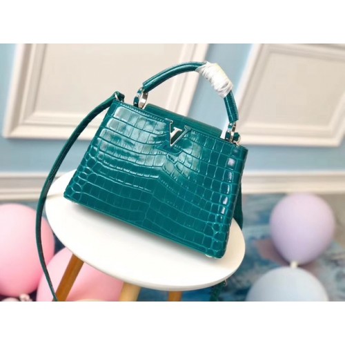 Cocodrilo original louis vuitton CAPUCINES PM N93163 verde