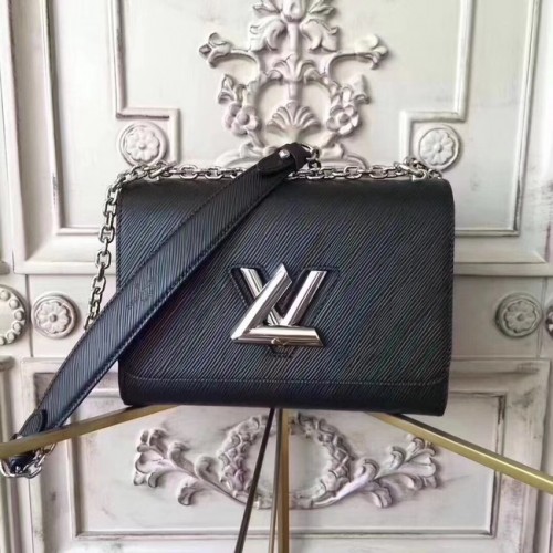 Cuero epi original louis vuitton TWIST MM M50332 negro