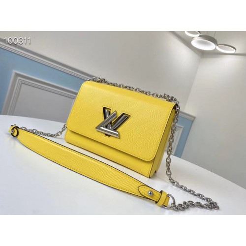 Cuero epi original louis vuitton TWIST MM M66119 amarillo
