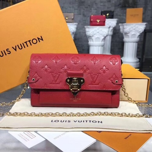 Louis vuitton original mongram estampado CHAIN WALLET M63399 ROJO