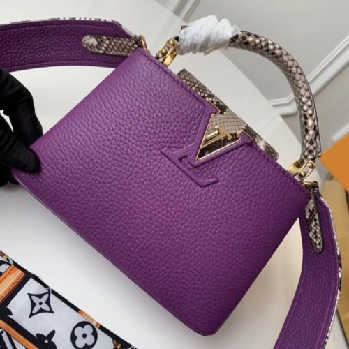 Louis vuitton cuero becerro original Capucines Mini N95509 violeta
