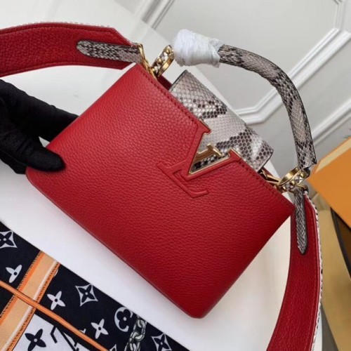 Louis vuitton piel becerro original Capucines Mini N95509 rojo