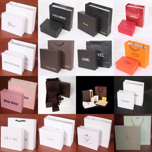 Paquete de zapatos de bolsa de lujo (caja, bolsa de papel, recibo)