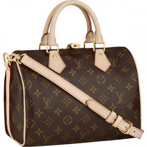 Louis Vuitton Monogram Canvas Speedy 25 con correa para el hombro M40390