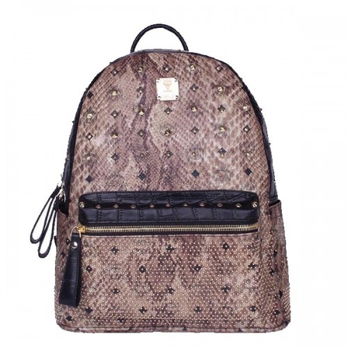 MCM Armour Mochila Mediana Piel Serpiente MC2095 Marrón