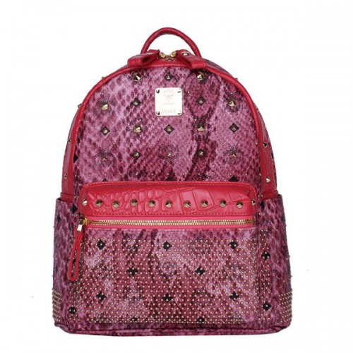 Mochila MCM Armor Pequeña Piel Serpiente MC2095S Rosa