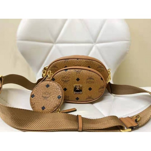 MCM Essential Visetos Bolso bandolera multifunción Piel de becerro MCM96858 Camel