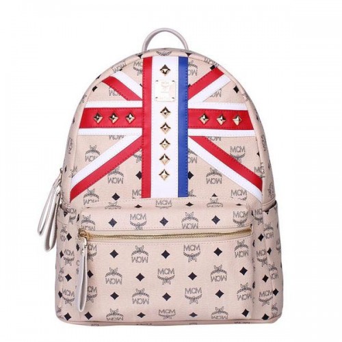 MCM Mochila Mediana Bandera del Reino Unido MC5173 Beige