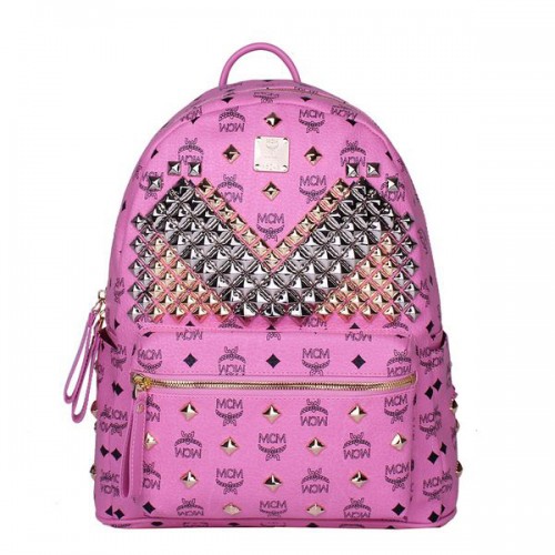 Mochila mediana con tachuelas delanteras Stark de MCM MC4238 Rosy