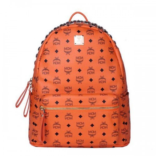 MCM Mochila Mediana Top Studs MC4232 Naranja