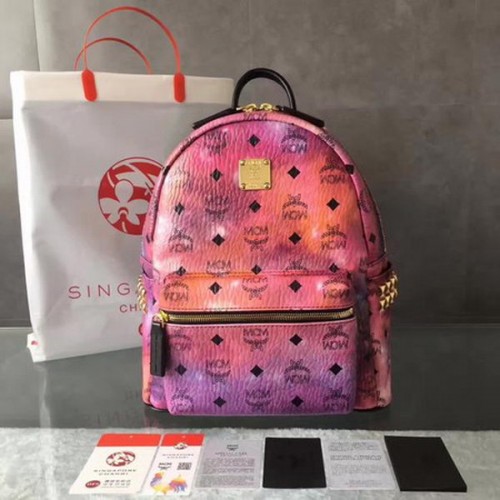 MCM Mochila mediana con tachuelas MCM0039 Púrpura