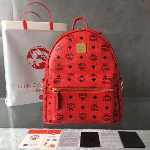 MCM Mochila Mediana Top Studs MCM0039 Rojo