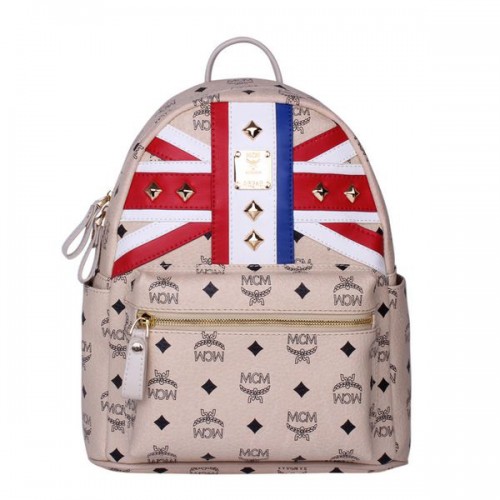 MCM Mochila pequeña con bandera de Reino Unido MC5173S Beige