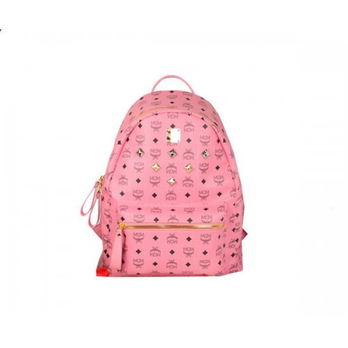 MCM Mochila Stark Jumbo en Piel de Becerro 8006 Rosa