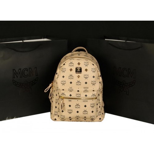 MCM Mochila Stark Grande en Piel de Becerro 8004 Albaricoque