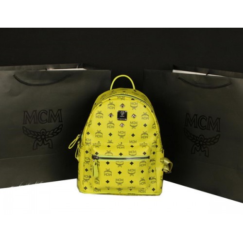 MCM Mochila Stark Grande en Piel Vacuno 8004 Limón