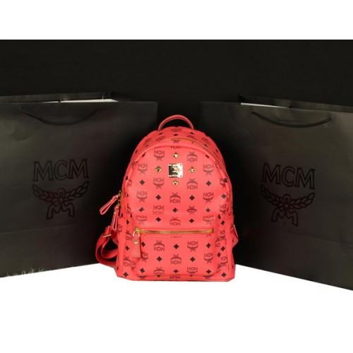 MCM Mochila Stark Grande en Piel Vacuno 8004 Rosa Claro