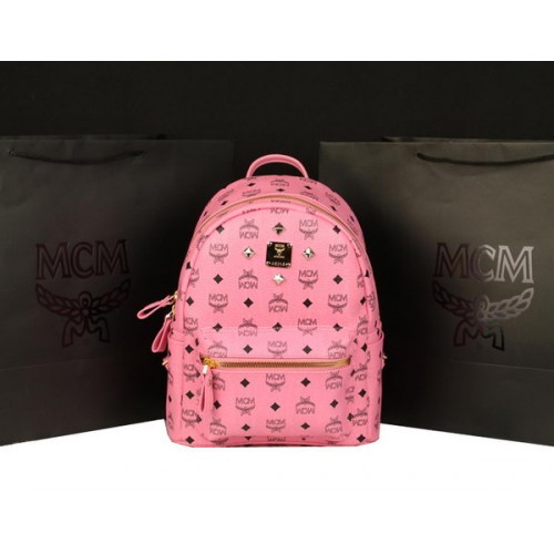 MCM Mochila Stark Grande en Piel Vacuno 8004 Rosa