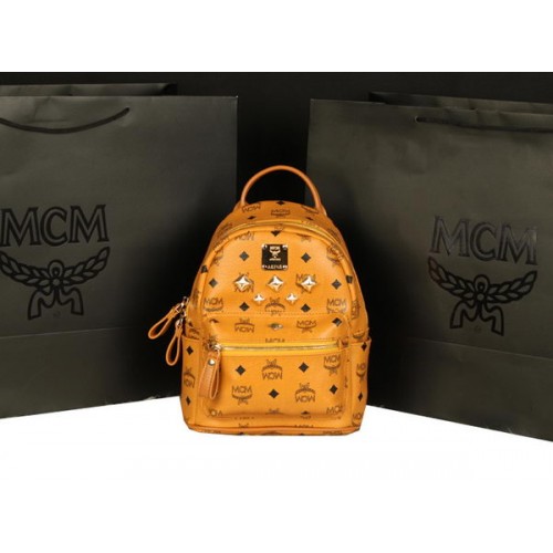 MCM Mochila Stark Mediana en Piel Vacuno 8003 Camel