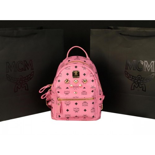 MCM Mochila Stark Mediana en Piel Vacuno 8003 Rosa