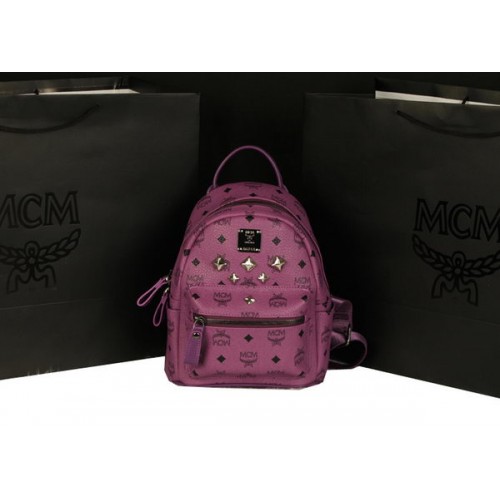MCM Mochila Stark Mediana en Piel Vacuno 8003 Morado
