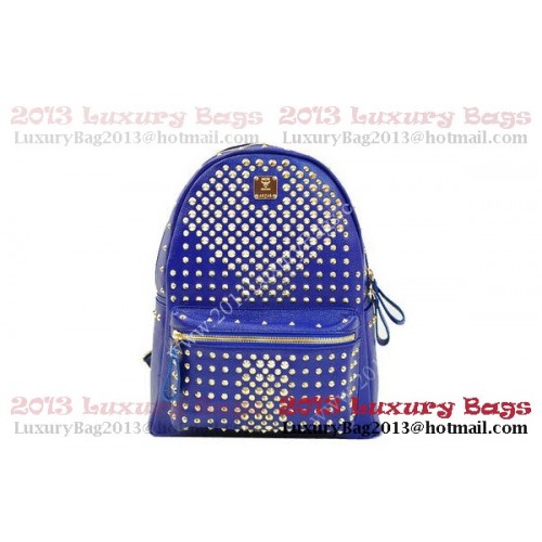 Mochila MCM Stark en cuero granulado RoyalBlue