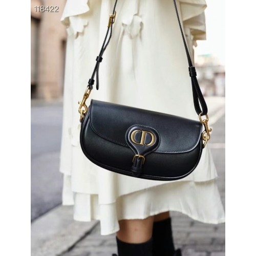 BOBBY DIOR MEDIUM Piel de becerro box topo cálido M9327 negro