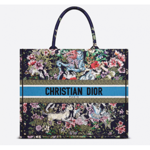 TOTE DIOR BOOK TOTE Azul Multicolor Bordado D-Constellation M1296ZRUV-5
