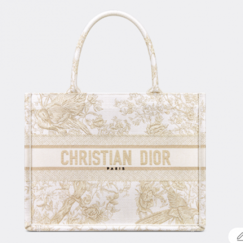 TOTE DIOR BOOK TOTE Dior Jardin dHiver Bordado con hilo dorado metalizado M1296Z
