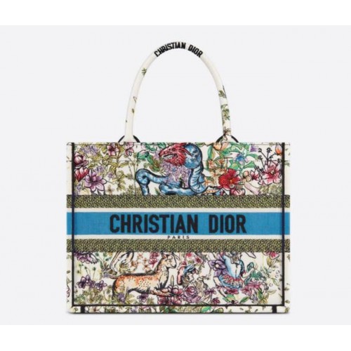 DIOR BOOK TOTE Latte Bordado D-Constellation MEDIANO M1296ZRUV-4