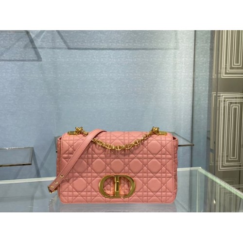BOLSO MEDIANO DIOR CARO Piel de becerro Cannage suave M9242 rosa