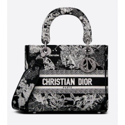 BOLSO MUJER MEDIANO D-LITE Toile de Jouy Negro Bordado Zodiaco M0565BRHZ