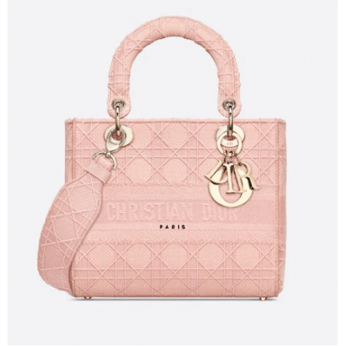 BOLSO DE SEÑORA MEDIANO D-LITE Bois De Rose Bordado Cannage M0565OREY Rosa