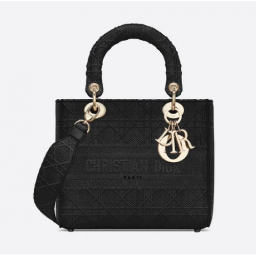 BOLSO DE SEÑORA MEDIANO D-LITE Bordado Cannage M0565OREY negro