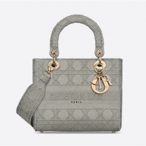 BOLSO DE SEÑORA MEDIANO D-LITE Bordado Cannage M0565OREY gris