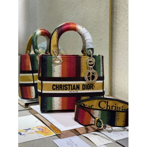 BOLSO MEDIANO DAMA D-LITE Bordado D-Stripes multicolor M0565ORFQ